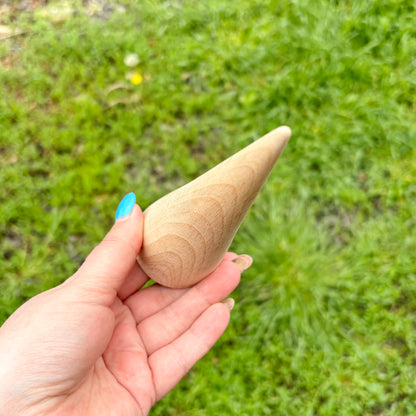 Large Wooden Cone 150mm - 5.9 inch - Beech Wood Blank for Crafts Natural Waldorf Decor DIY Painting Cone Peg Doll Base