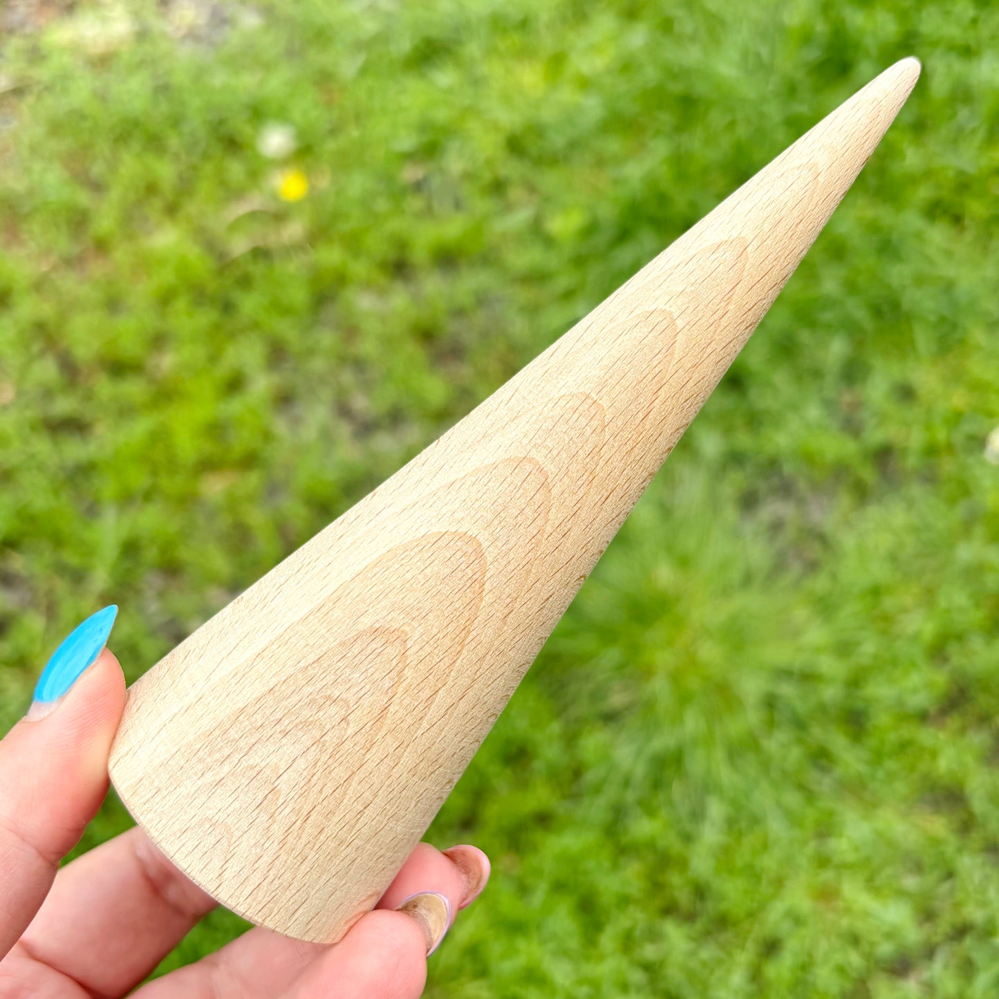 Large Wooden Cone 150mm - 5.9 inch - Beech Wood Blank for Crafts Natural Waldorf Decor DIY Painting Cone Peg Doll Base