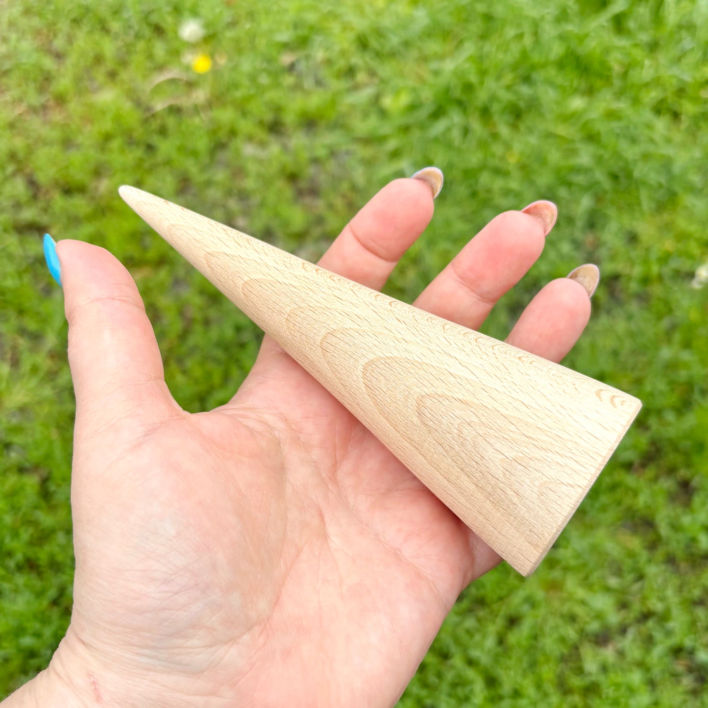 Large Wooden Cone 150mm - 5.9 inch - Beech Wood Blank for Crafts Natural Waldorf Decor DIY Painting Cone Peg Doll Base