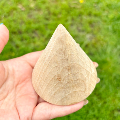 Large Wooden Cone 3 Inch, Unfinished Beech Wood Cone for Waldorf Crafts, Montessori Decor, Natural DIY Wood Shape