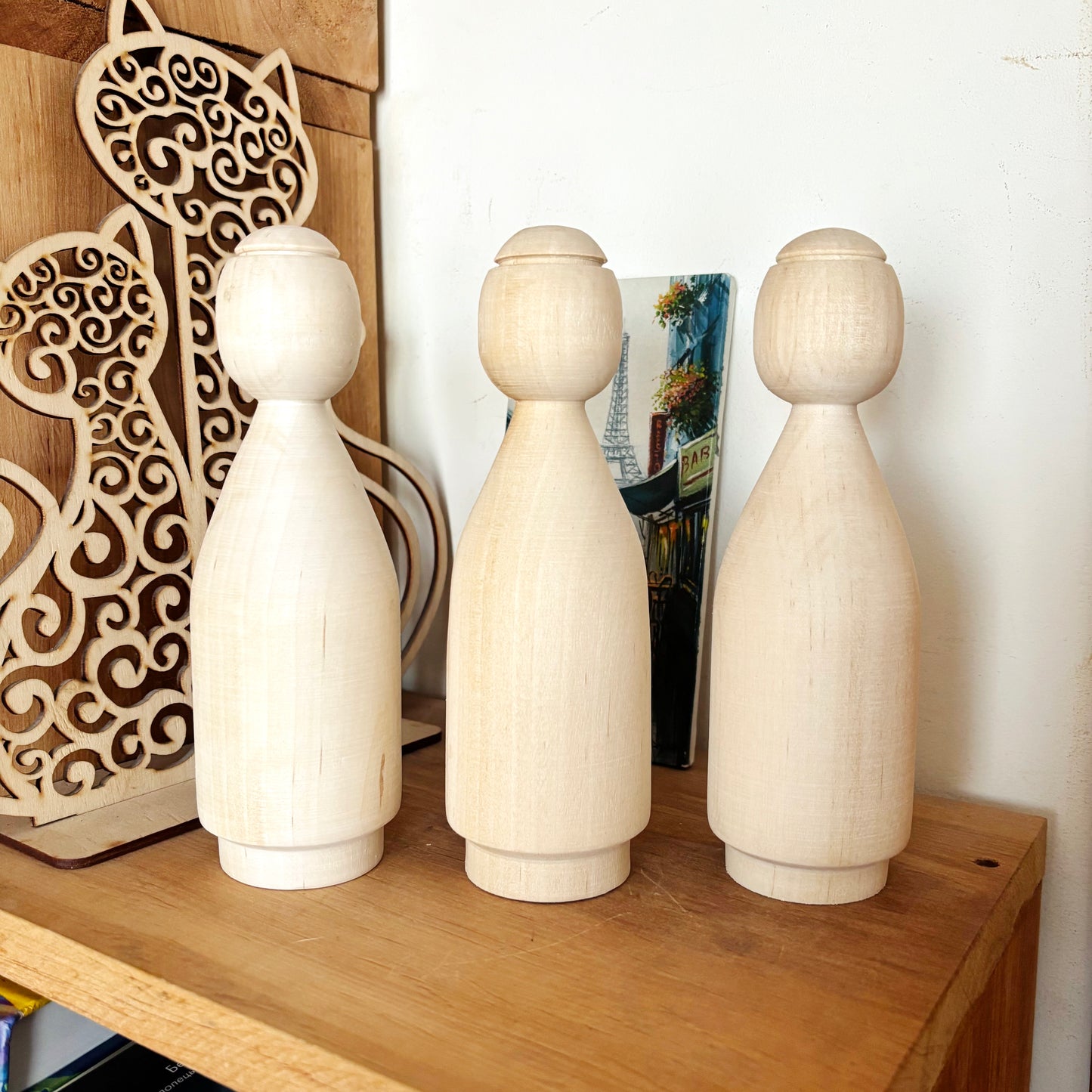 Large Unfinished Wooden Doll Figure, Beech Wood Peg Doll Body, Waldorf Craft Blank, DIY Painting Decor, 205mm - 8.1 inches
