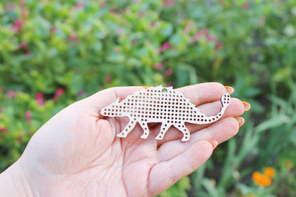 Ankylosaurus - cross stitch blank - 97 mm - 3.8 inch - blank Wood for Needlecraft - wooden cross stitch blank