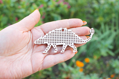 Ankylosaurus - cross stitch blank - 97 mm - 3.8 inch - blank Wood for Needlecraft - wooden cross stitch blank