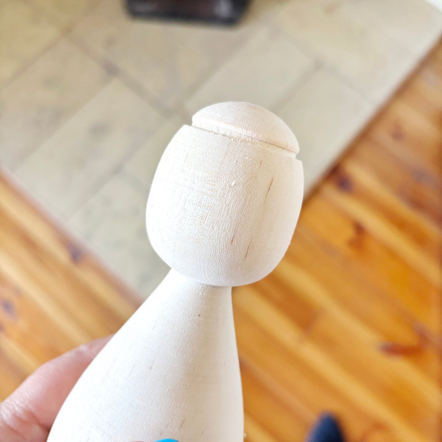 Large Unfinished Wooden Doll Figure, Beech Wood Peg Doll Body, Waldorf Craft Blank, DIY Painting Decor, 205mm - 8.1 inches