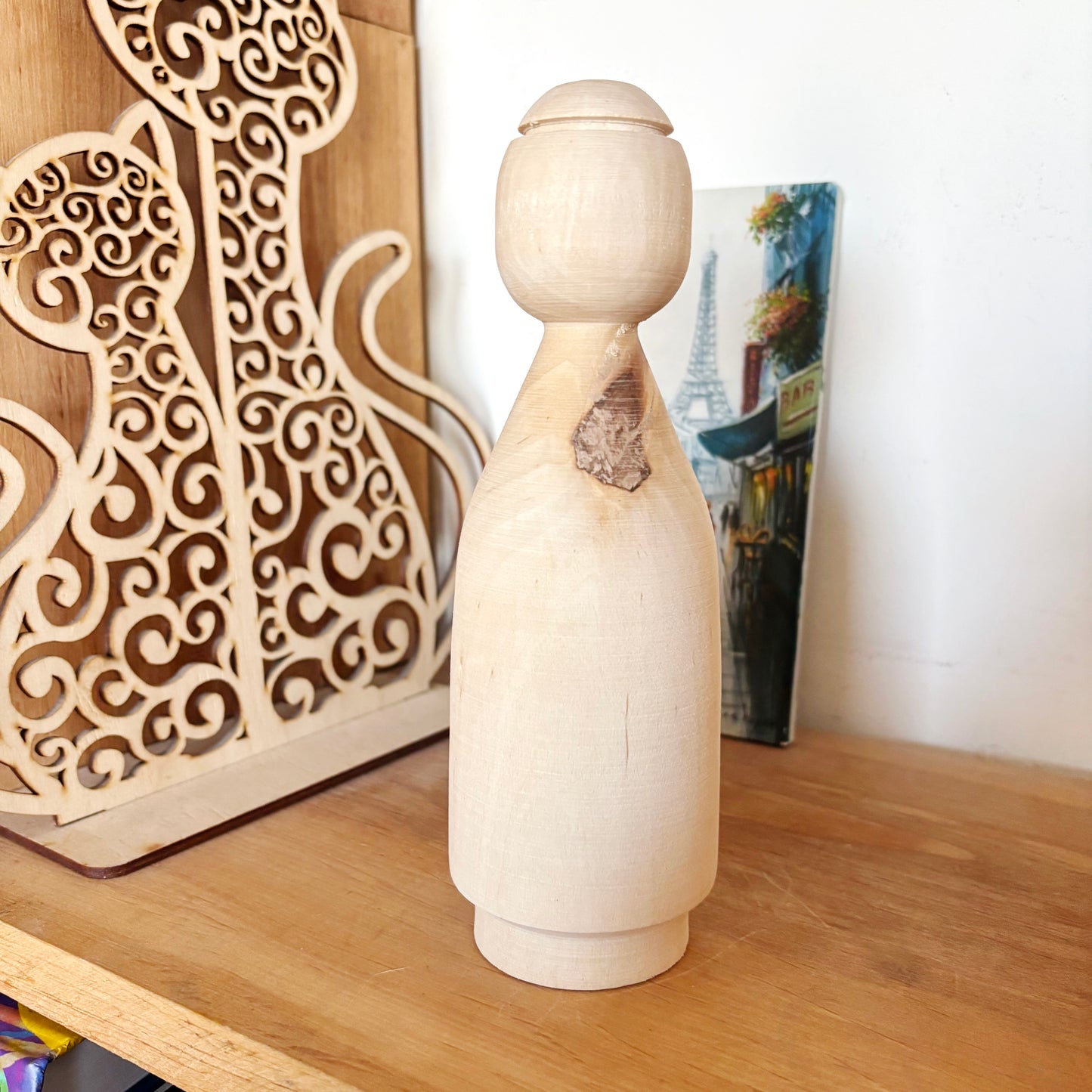 Large Unfinished Wooden Doll Figure, Beech Wood Peg Doll Body, Waldorf Craft Blank, DIY Painting Decor, 205mm - 8.1 inches