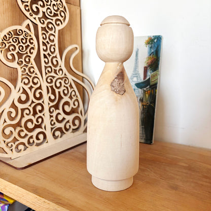 Large Unfinished Wooden Doll Figure, Beech Wood Peg Doll Body, Waldorf Craft Blank, DIY Painting Decor, 205mm - 8.1 inches