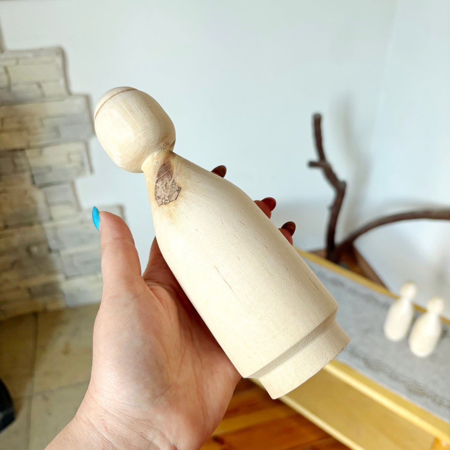 Large Unfinished Wooden Doll Figure, Beech Wood Peg Doll Body, Waldorf Craft Blank, DIY Painting Decor, 205mm - 8.1 inches