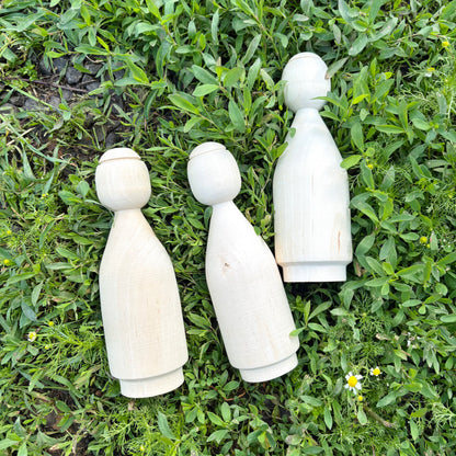 Large Unfinished Wooden Doll Figure, Beech Wood Peg Doll Body, Waldorf Craft Blank, DIY Painting Decor, 205mm - 8.1 inches