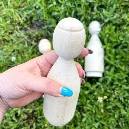 Large Unfinished Wooden Doll Figure, Beech Wood Peg Doll Body, Waldorf Craft Blank, DIY Painting Decor, 205mm - 8.1 inches