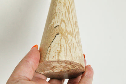 Big wooden cones 200 mm (7.9") x 60 mm (2.4") - natural eco-friendly - beech wood (stripes - wood structure)