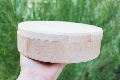 Round box - 190 mm - 7.5 inches - Round unfinished wooden box - natural, eco friendly - 190 mm diameter