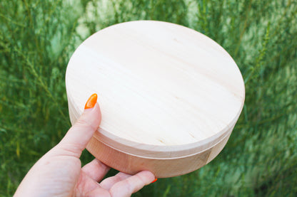 Round box - 190 mm - 7.5 inches - Round unfinished wooden box - natural, eco friendly - 190 mm diameter