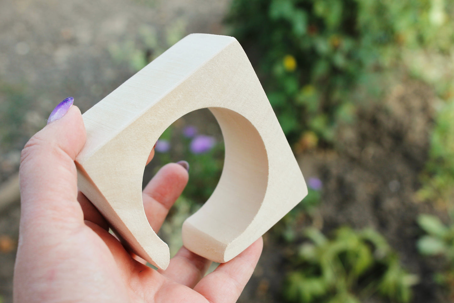 40 mm Wooden cuff  unfinished square with break - natural eco friendly