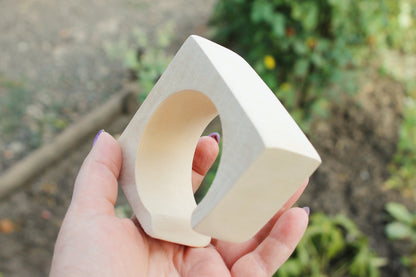 40 mm Wooden cuff  unfinished square with break - natural eco friendly