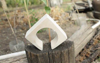 40 mm Wooden cuff  unfinished square with break - natural eco friendly