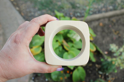 45 mm Wooden bracelet blank unfinished square - natural eco friendly