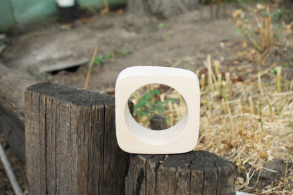 45 mm Wooden bracelet blank unfinished square - natural eco friendly