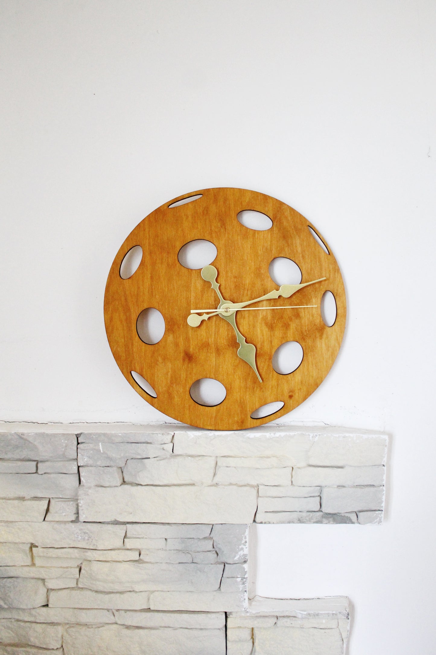 Wooden clock - Pickleball - beech wood color - 355 mm - 14 inches - light and ready to ship - handmade clock - Silent clock mechanism