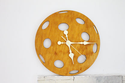 Wooden clock - Pickleball - beech wood color - 355 mm - 14 inches - light and ready to ship - handmade clock - Silent clock mechanism