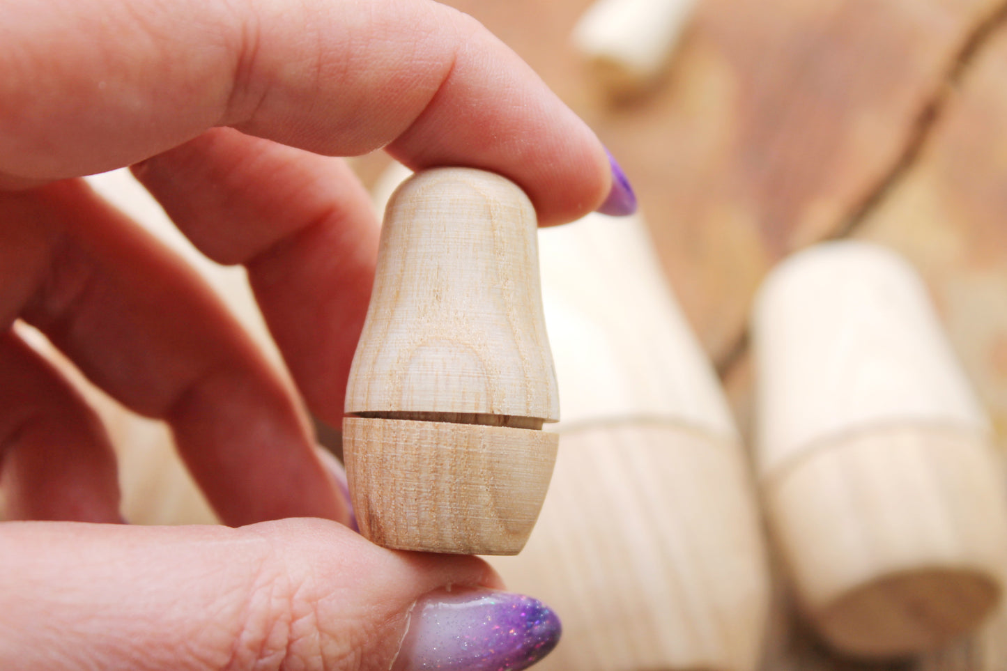 Wooden nesting doll - 5 in 1 Unfinished matryoshka, matrioshka - 127 mm - 5 inches - natural eco friendly - made of ash wood