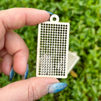 Rectangle Cross Stitch Blank Wooden Pendant, Embroidery Base for Jewelry, Ornament, Brooch, DIY Craft Supply - 2.3 inches