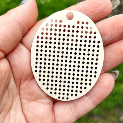 Large Oval Cross Stitch Blank Wood Pendant DIY Embroidery Base Birch Plywood Needlecraft Ornament Laser Cut Shape