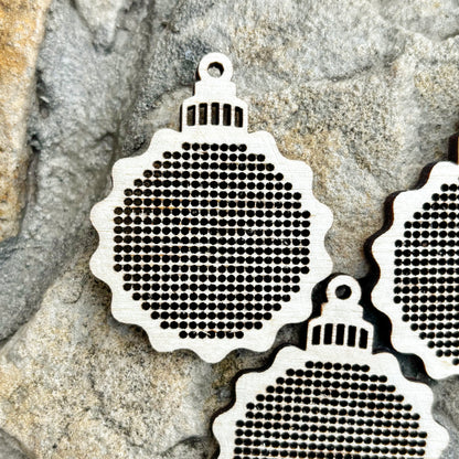 Christmas Ornament Cross Stitch Blank Wooden Bauble Pendant DIY Embroidery Shape Laser Cut Birch Plywood Craft Supply
