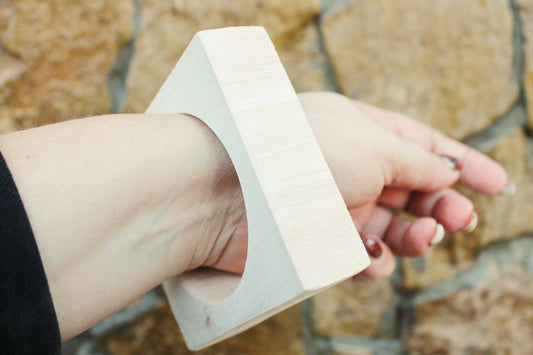 Wooden square bangle/bracelet 25 mm - 1 inches - unfinished bracelet - natural eco friendly - made of linden wood