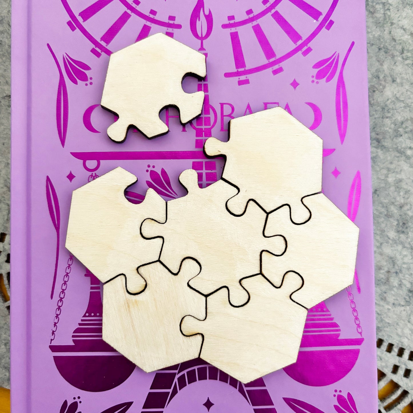 Wooden Flower Puzzle Blank, Unfinished DIY Guest Book, Laser Cut Birch Plywood Puzzle, Paintable Craft Blank, Wedding Decor