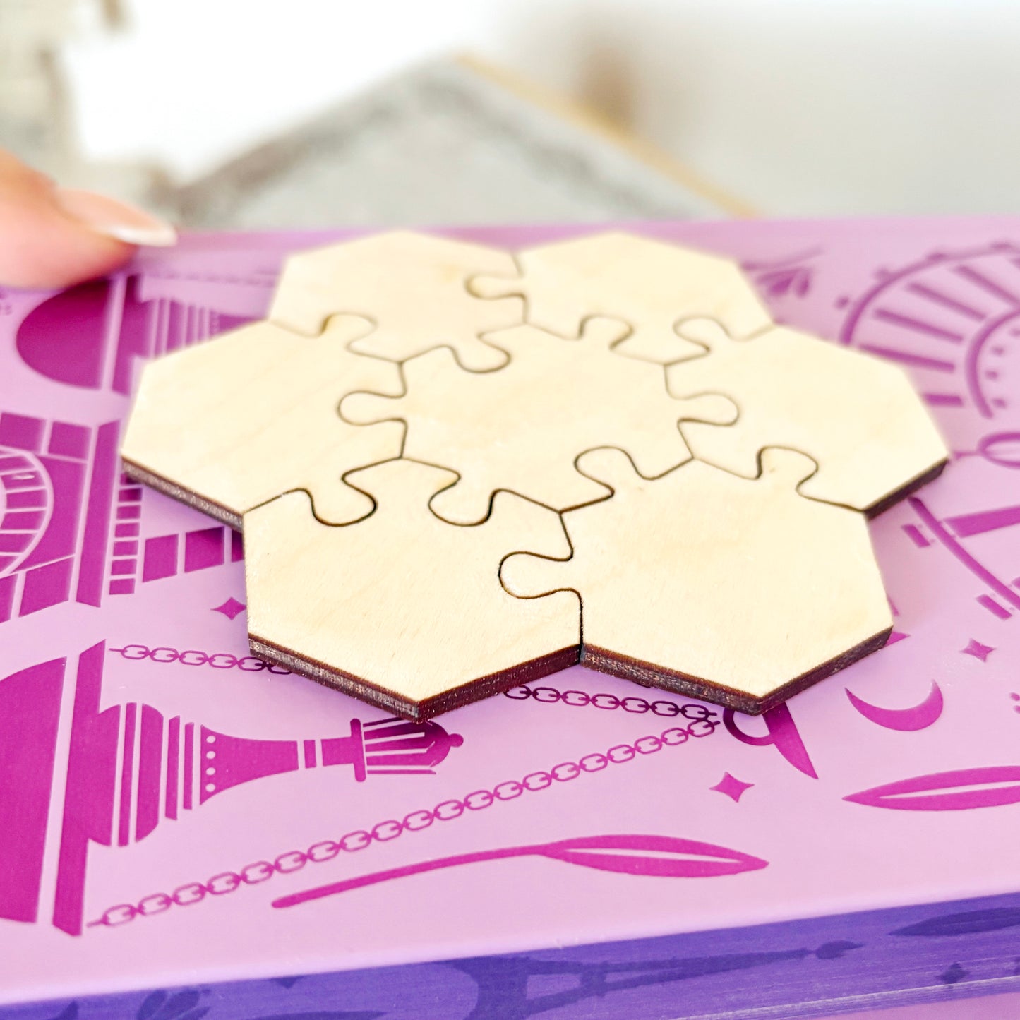 Wooden Flower Puzzle Blank, Unfinished DIY Guest Book, Laser Cut Birch Plywood Puzzle, Paintable Craft Blank, Wedding Decor
