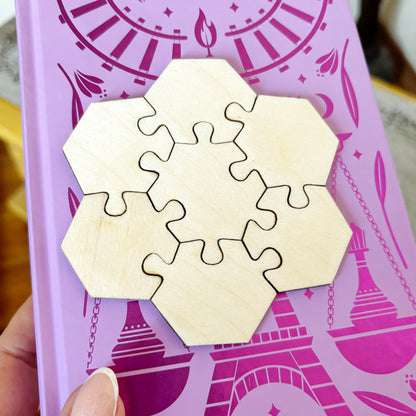 Wooden Flower Puzzle Blank, Unfinished DIY Guest Book, Laser Cut Birch Plywood Puzzle, Paintable Craft Blank, Wedding Decor