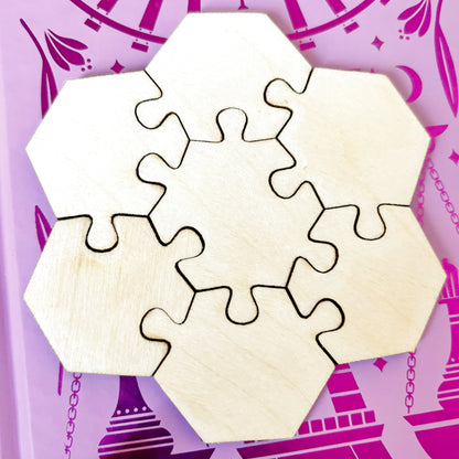 Wooden Flower Puzzle Blank, Unfinished DIY Guest Book, Laser Cut Birch Plywood Puzzle, Paintable Craft Blank, Wedding Decor