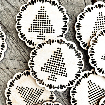 Christmas Tree Cross Stitch Blank, Wooden Embroidery Ornament, Laser Cut DIY Christmas Decoration, Plywood Craft Supply
