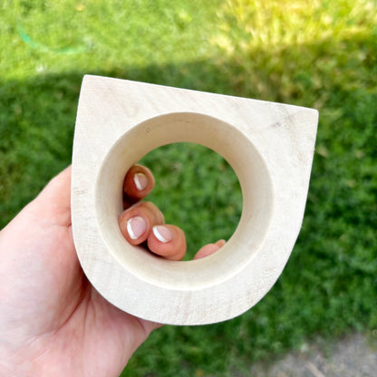 Unfinished Wooden Bangle Bracelet, Wide Linden Wood Cuff, DIY Paintable Bracelet Blank, Wood Jewelry Base for Decoupage