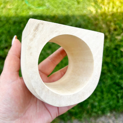 Unfinished Wooden Bangle Bracelet, Wide Linden Wood Cuff, DIY Paintable Bracelet Blank, Wood Jewelry Base for Decoupage