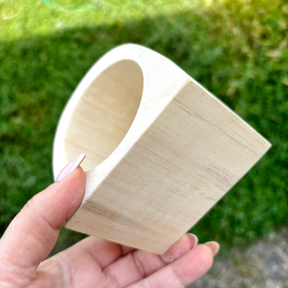 Unfinished Wooden Bangle Bracelet, Wide Linden Wood Cuff, DIY Paintable Bracelet Blank, Wood Jewelry Base for Decoupage
