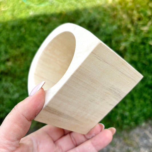 Unfinished Wooden Bangle Bracelet, Wide Linden Wood Cuff, DIY Paintable Bracelet Blank, Wood Jewelry Base for Decoupage