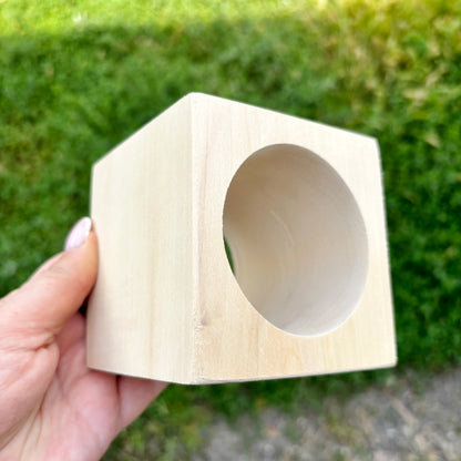 Wide Square Wooden Bangle Bracelet, Unfinished Linden Wood Cuff, DIY Paintable Bracelet Blank, Natural Wood Jewelry Base