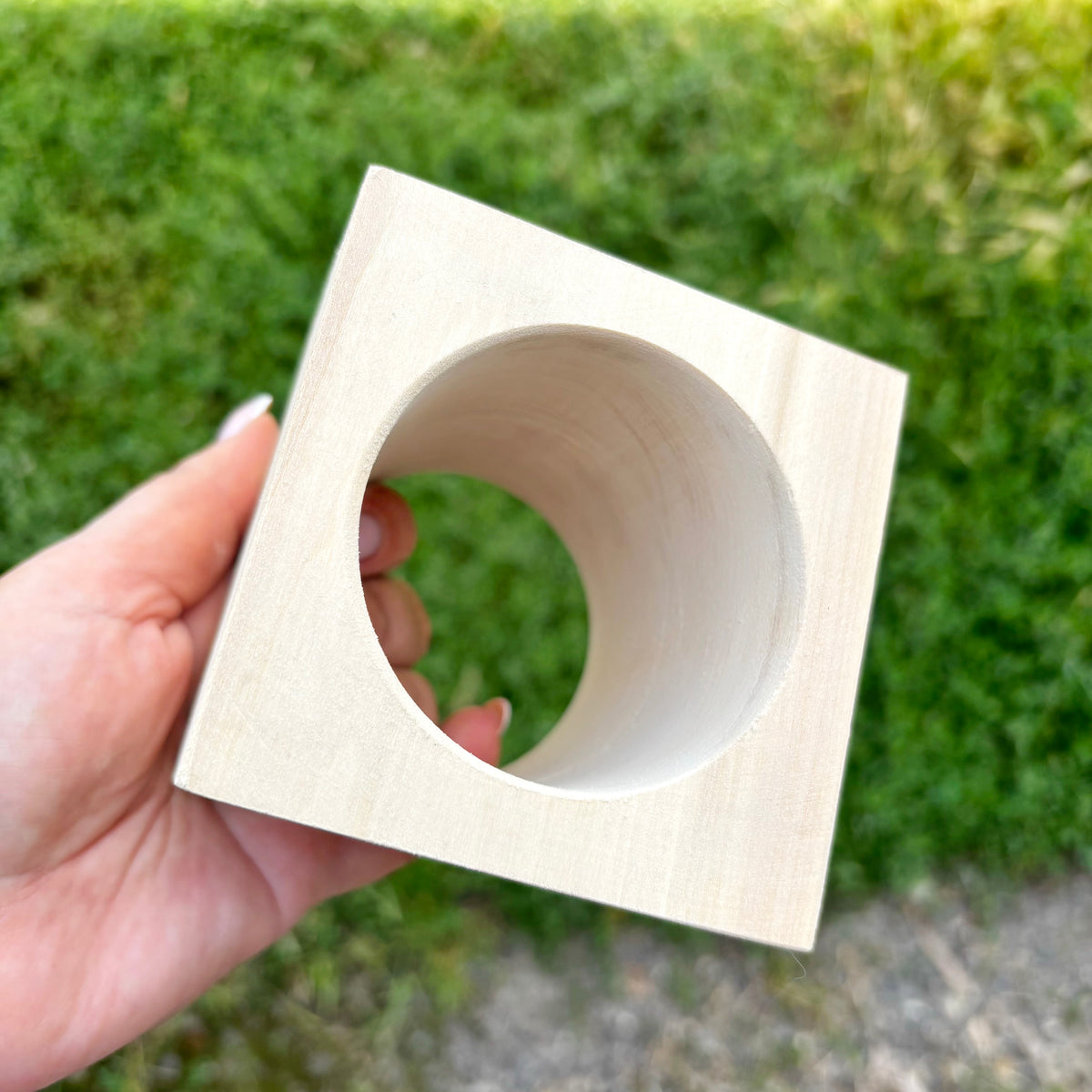 Wide Square Wooden Bangle Bracelet, Unfinished Linden Wood Cuff, DIY Paintable Bracelet Blank, Natural Wood Jewelry Base