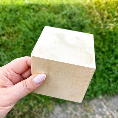 Wide Square Wooden Bangle Bracelet, Unfinished Linden Wood Cuff, DIY Paintable Bracelet Blank, Natural Wood Jewelry Base