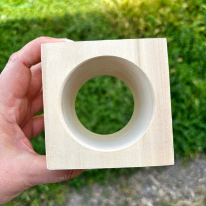 Wide Square Wooden Bangle Bracelet, Unfinished Linden Wood Cuff, DIY Paintable Bracelet Blank, Natural Wood Jewelry Base