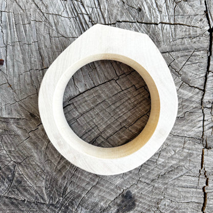 Unfinished Wooden Bangle Blank – Linden Wood Bracelet Base, 70mm Inner Diameter, Handmade DIY Cuff for Decoupage & Painting