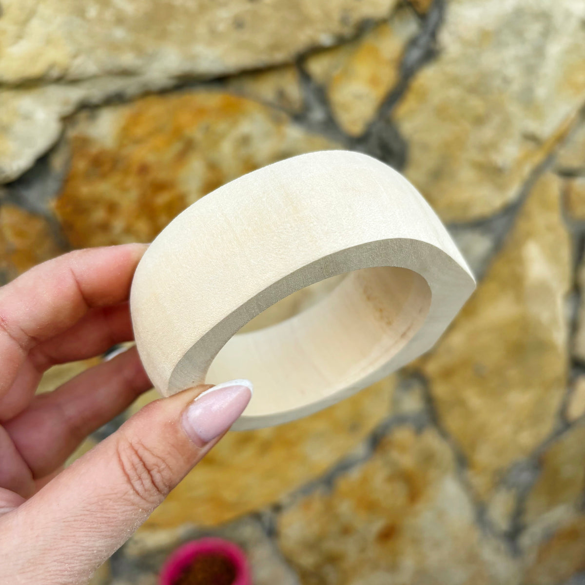Unfinished Wooden Bangle Blank – Linden Wood Bracelet Base, 70mm Inner Diameter, Handmade DIY Cuff for Decoupage & Painting