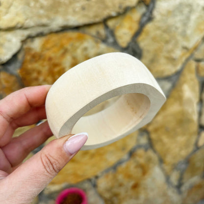 Unfinished Wooden Bangle Blank – Linden Wood Bracelet Base, 70mm Inner Diameter, Handmade DIY Cuff for Decoupage & Painting