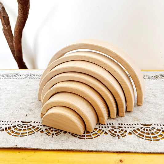 Wooden Rainbow Stacker, Beech Wood Rainbow Decor, Handmade Rainbow Arch, Waldorf Inspired Wooden Decor, DIY Craft Blank