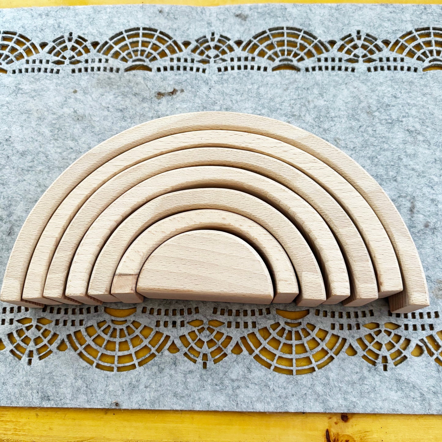 Wooden Rainbow Stacker, Beech Wood Rainbow Decor, Handmade Rainbow Arch, Waldorf Inspired Wooden Decor, DIY Craft Blank
