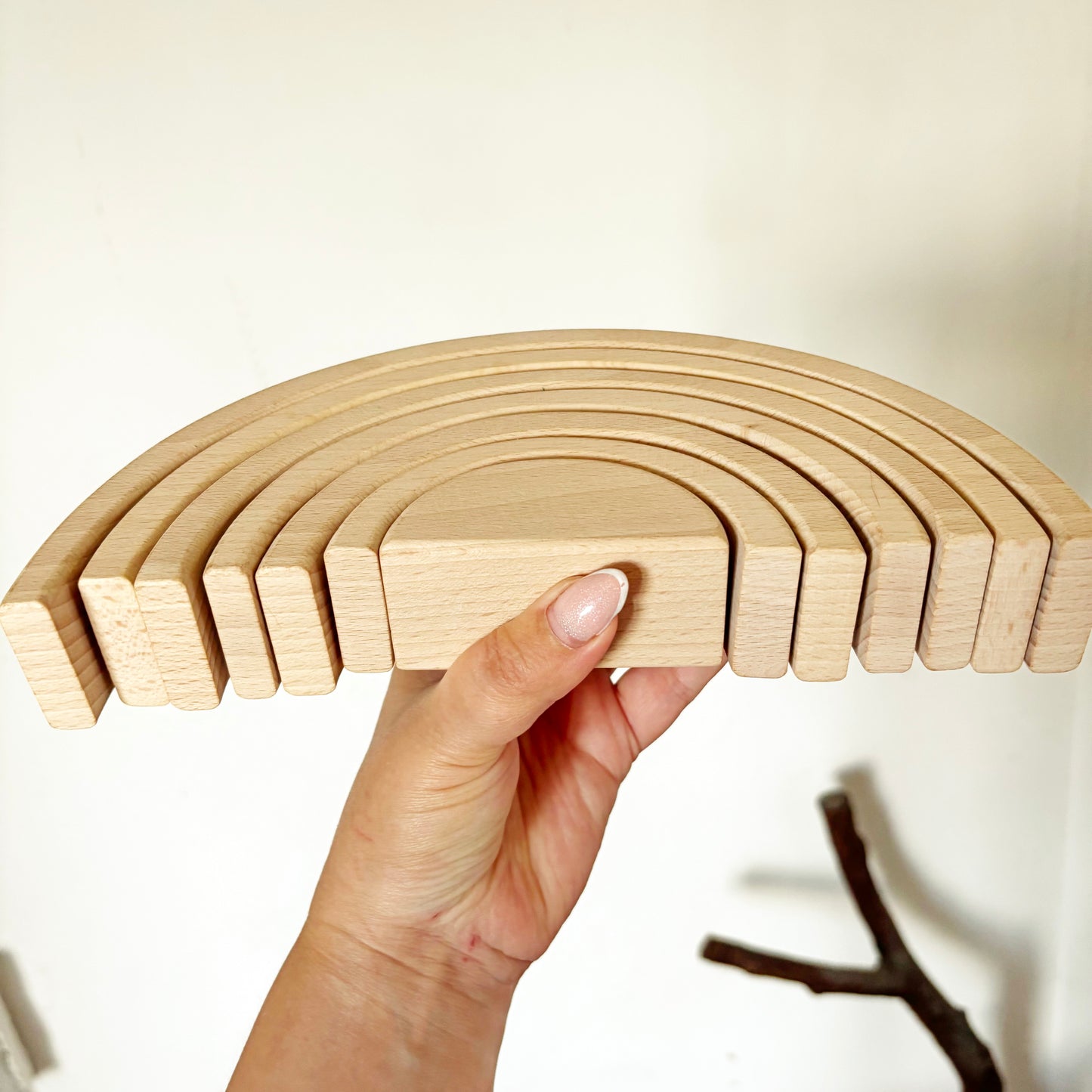 Wooden Rainbow Stacker, Beech Wood Rainbow Decor, Handmade Rainbow Arch, Waldorf Inspired Wooden Decor, DIY Craft Blank