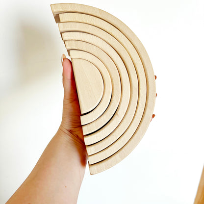 Wooden Rainbow Stacker, Beech Wood Rainbow Decor, Handmade Rainbow Arch, Waldorf Inspired Wooden Decor, DIY Craft Blank
