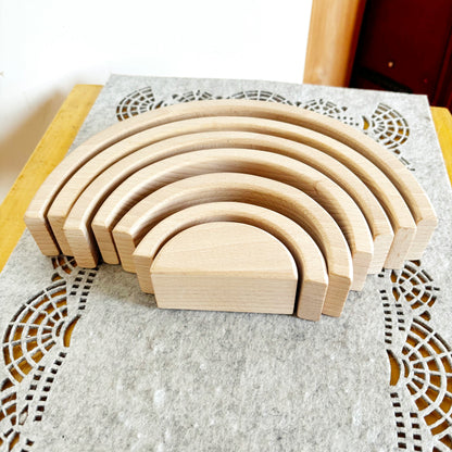 Wooden Rainbow Stacker, Beech Wood Rainbow Decor, Handmade Rainbow Arch, Waldorf Inspired Wooden Decor, DIY Craft Blank