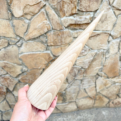 Large Beech Wood Cone 11.8 Inch Unfinished Wooden Form, Natural Carpathian Beech, DIY Craft Blank, Decor and Woodworking Supply
